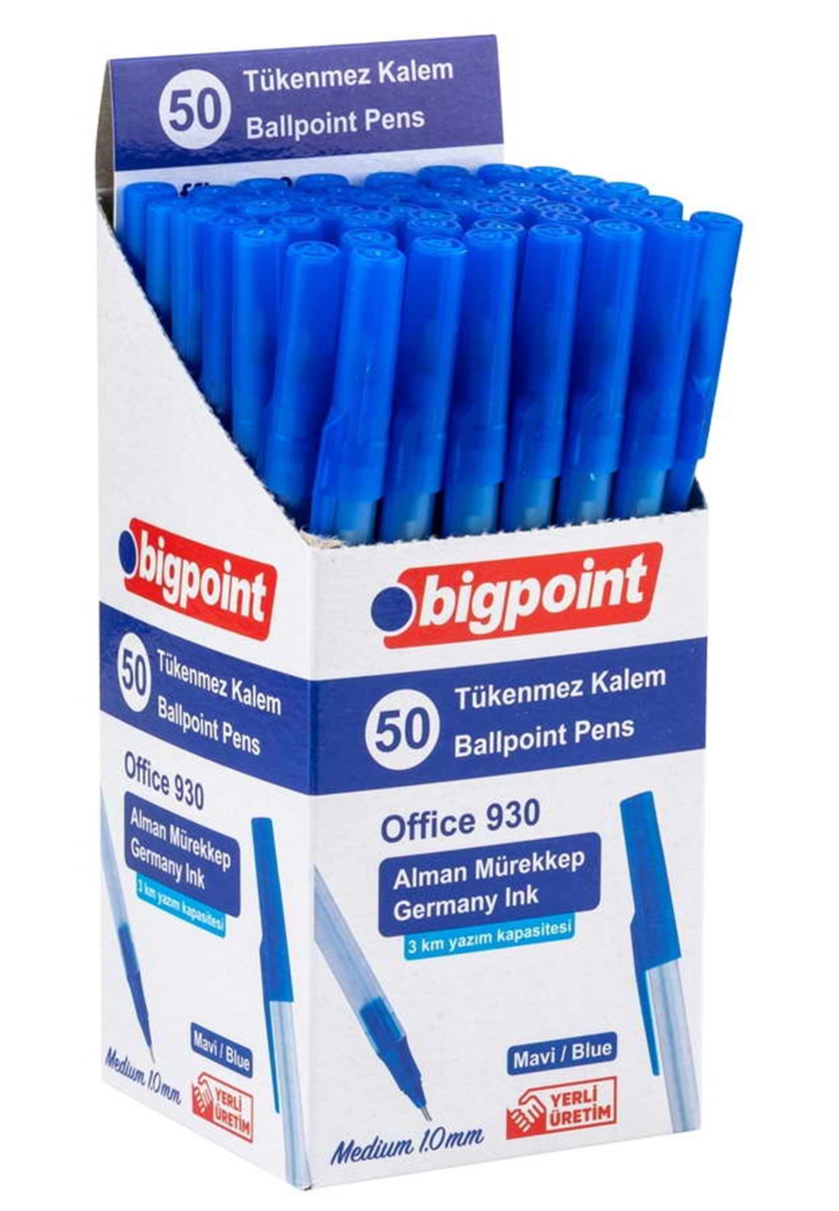 Bigpoint BP930-35 Tükenmez Kalem Office 1.0mm Mavi 50 Li Paket