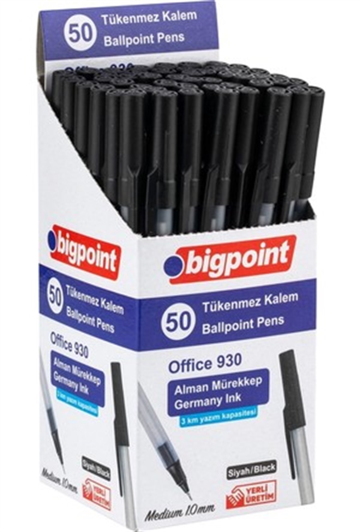 Bigpoint BP932-95 Tükenmez Kalem Polo 0.7mm Siyah 50 Li Paket