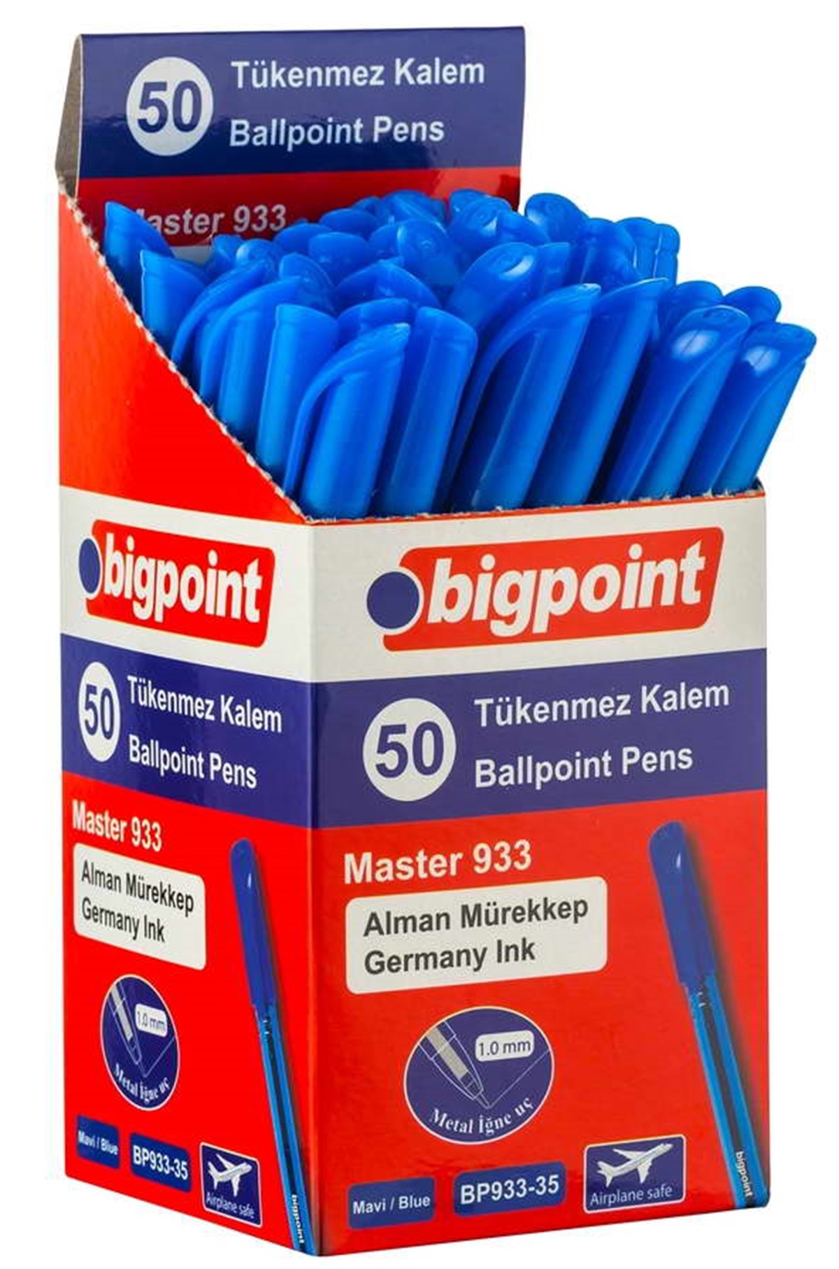 Bigpoint BP933-35 Tükenmez Kalem Master 1.0mm Mavi 50 Li Paket