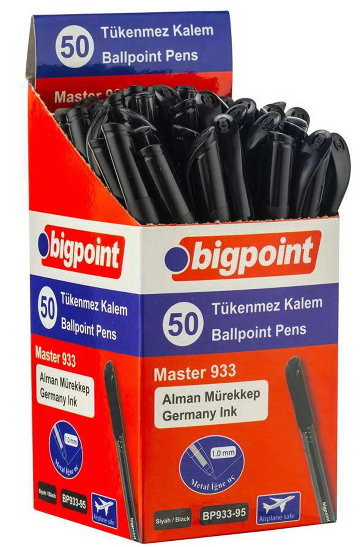 Bigpoint BP933-95 Tükenmez Kalem Master 1.0mm Siyah 50 Li Paket