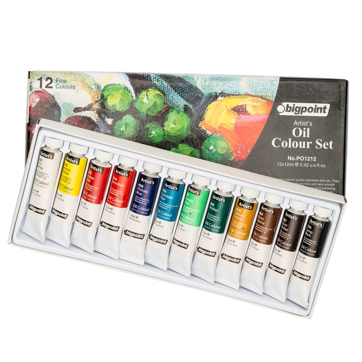 Bigpoint BPPO-1212 Yağlı Boya Seti 12 ml Tüp x 12 Renk