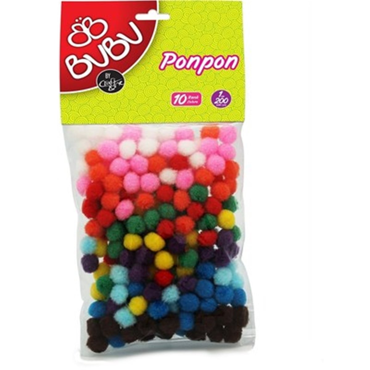 Bubu 00108 Ponpon 1 Cm 200Lü Paket Karışık Renk 