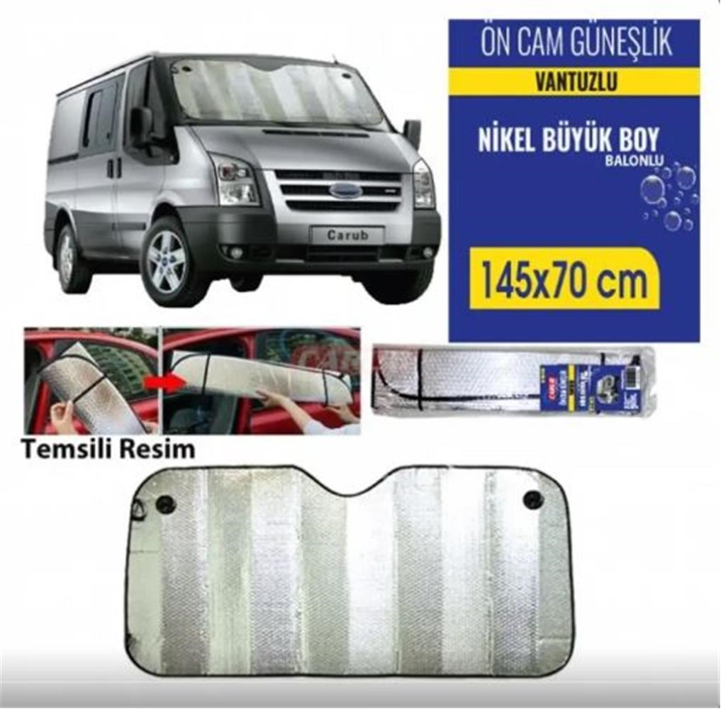 Carub Güneşlik Ön Cam 145x70 Cm Vantuzlu 4954506