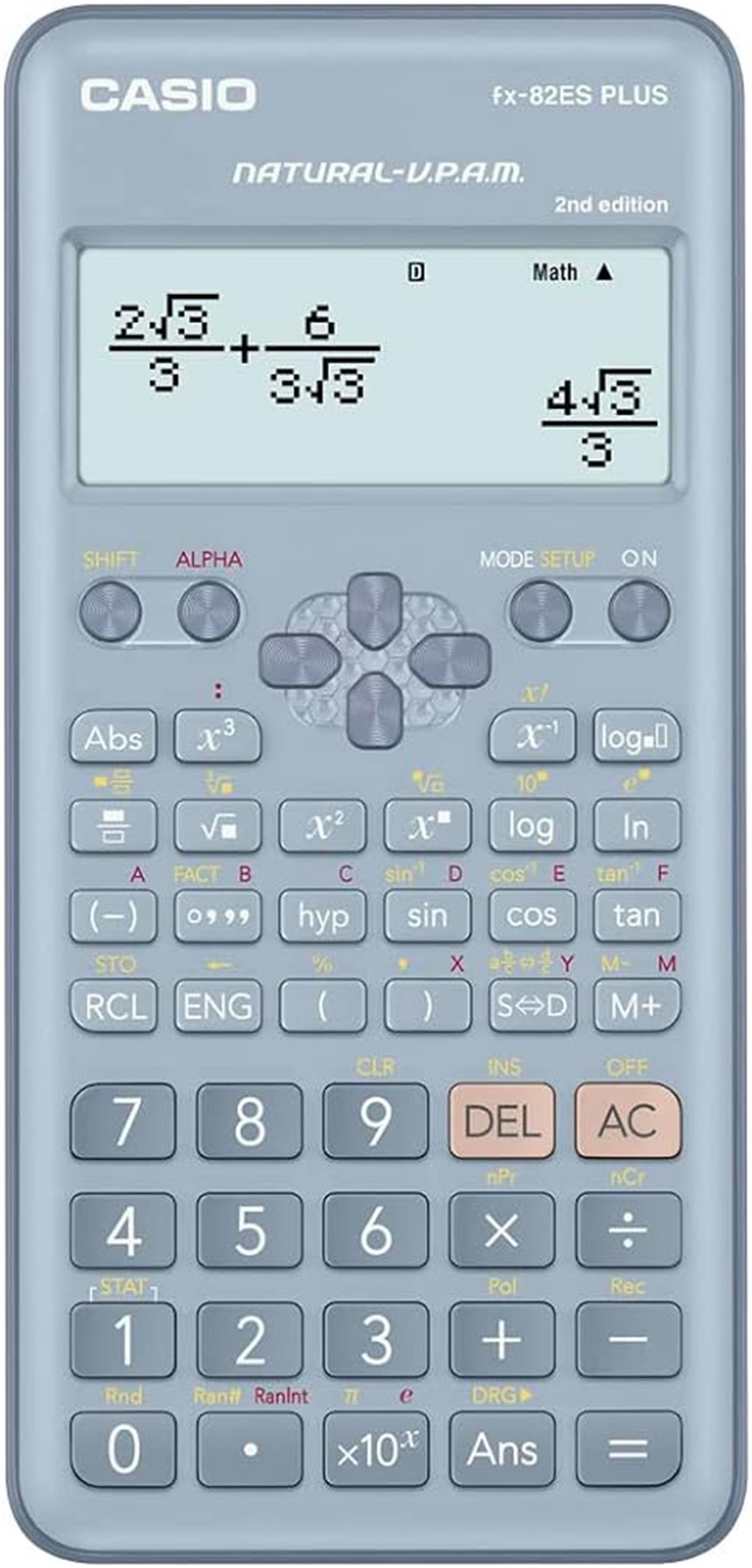 Casio FX-82ES Plus Mavi Bilimsel Fonksiyonlu Hesap Makinesi 2.Versiyon