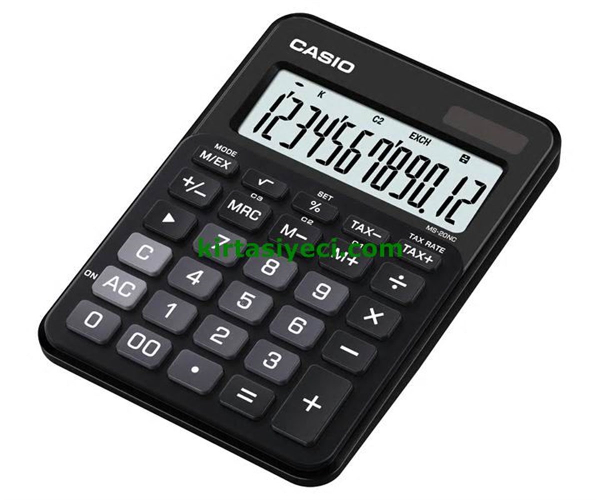 Casio Ms-20Nc-Bk 12 Hane Renkli Masa Üstü Renkli Hesap Makinesi