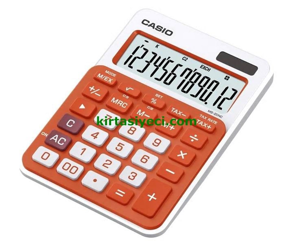 Casio Ms-20Nc-Rg Renkli Masa Tipi 12 Hane Hesap Makinesi