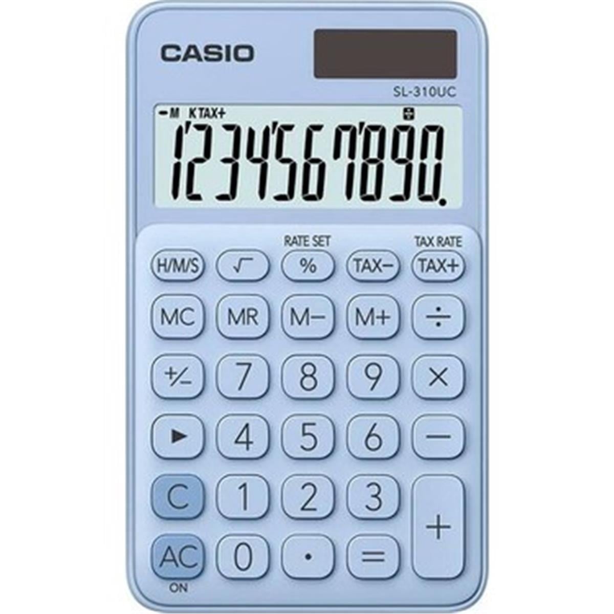 Casio SL-310UC-LB Cep Tipi 10 Hane Açık Mavi Hesap Makinesi