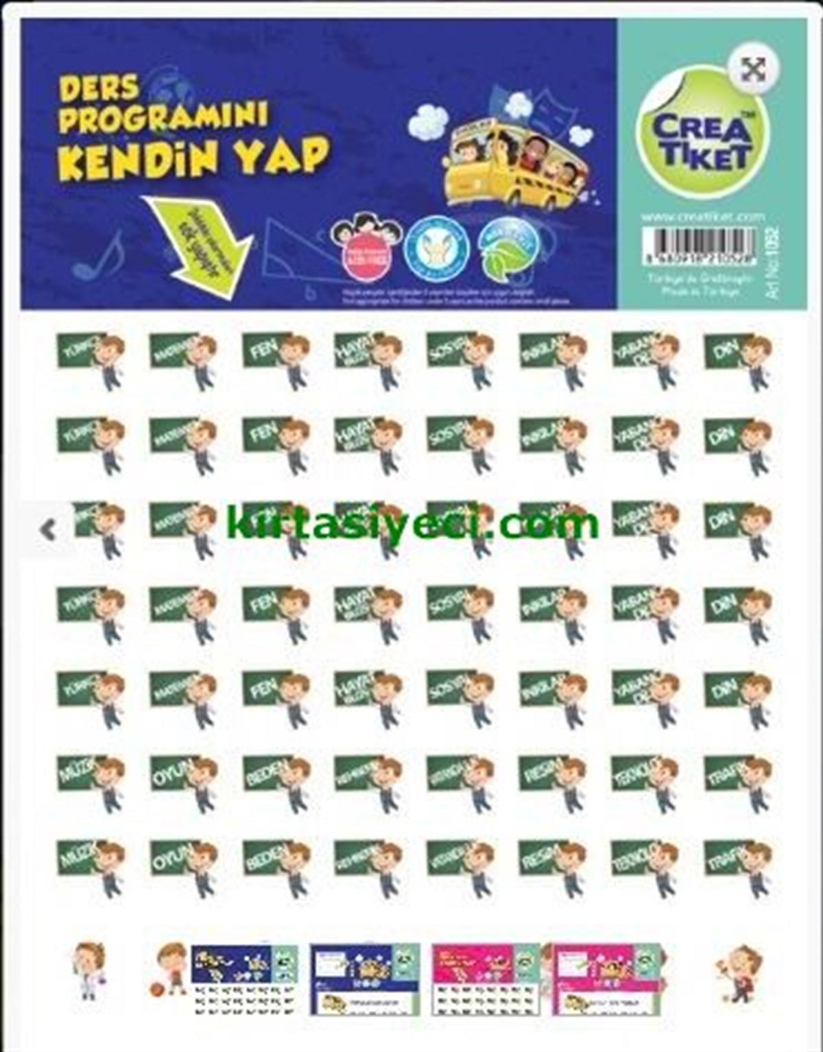 Creatiket Crw-1052 Etiket Ders Program Mavi