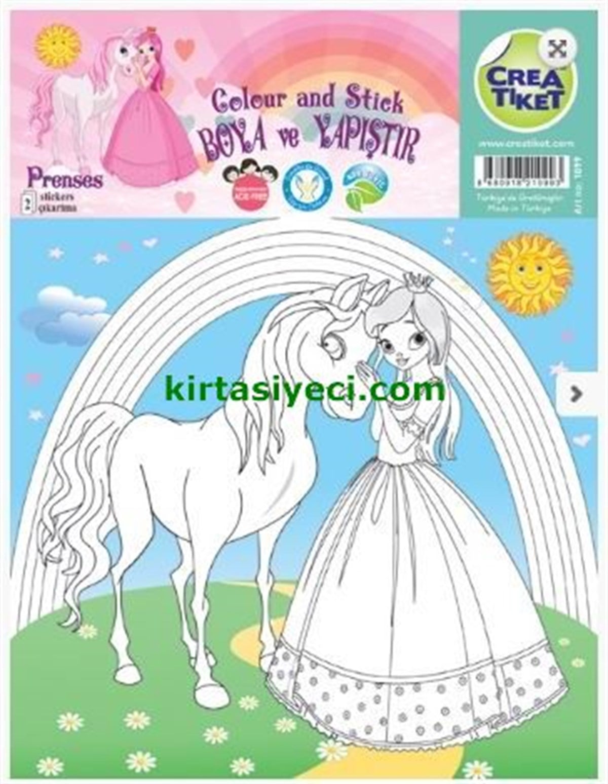 Creatiket Crw-1099 Atli Prenses-Peri Boyamali  Çikartma