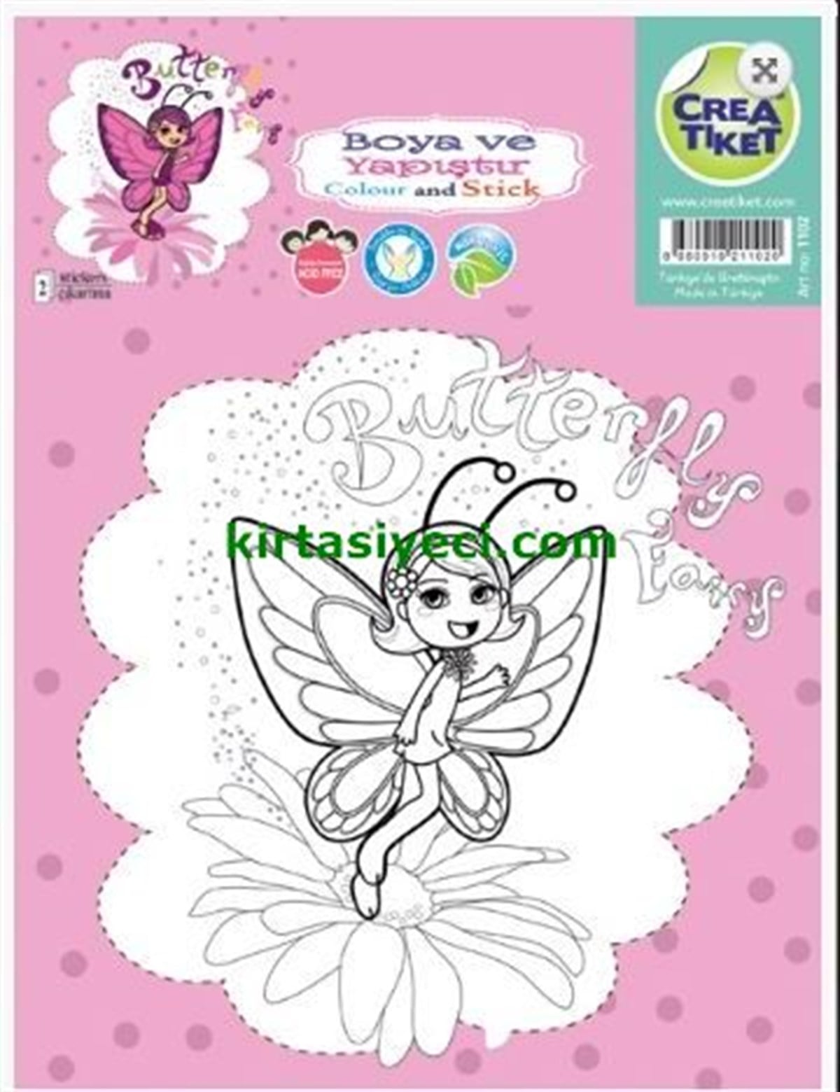 Creatiket Crw-1102 Yesil Peri-Kelebek Kis Boyamali Çikartma