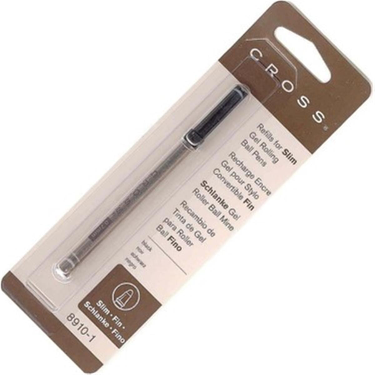 Cross 8910-1 Slim Roller Için Ince Jel Roller Refill Siyah Adet 