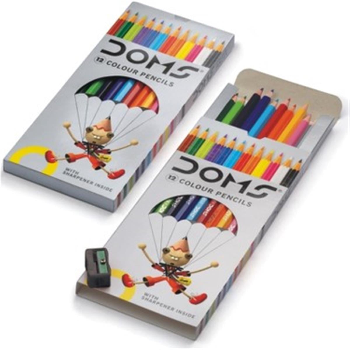 Doms Do3445 Kuru Boya Kalemi 12 Renk Tam Boy