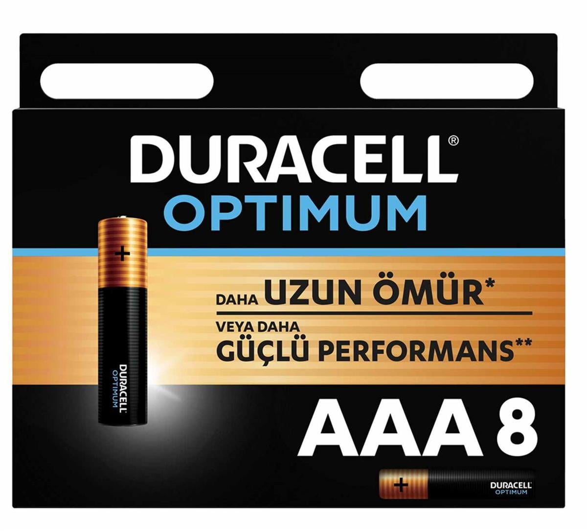 Duracell Pil Optimum 8 Li AAA İnce Kalem Pil