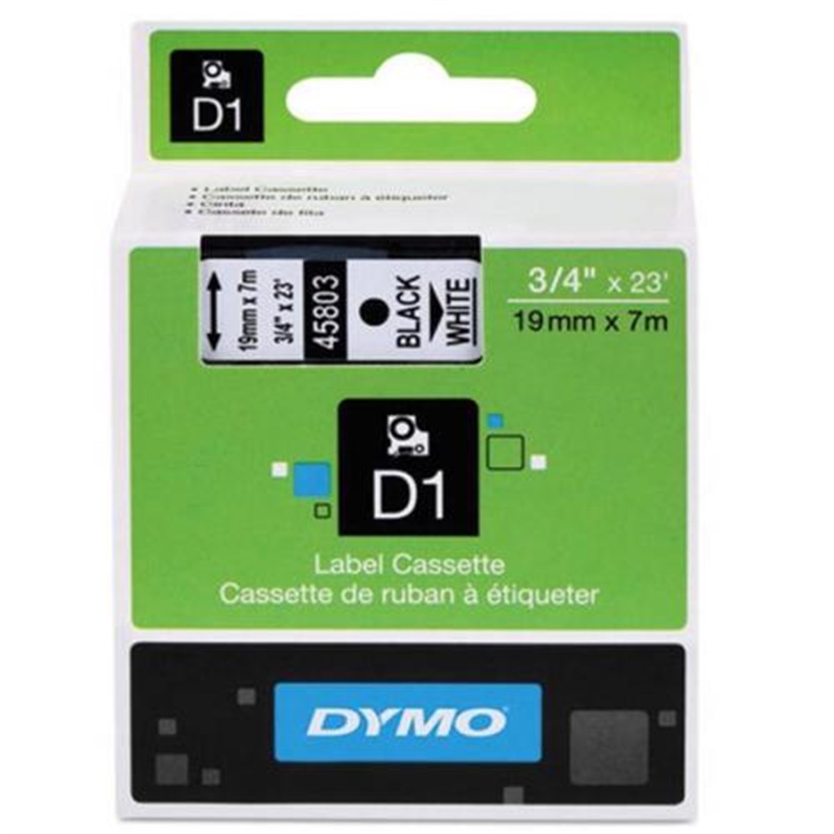 Dymo 720830 Serit D1 19Mmx7Mt Beyaz/Siyah 45803