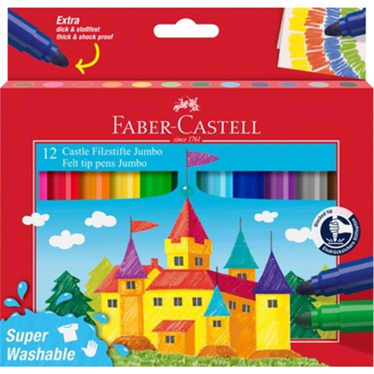 Faber Castel 5062154311 jumbo Keçeli Kalem Süper Whasable 12 Renk
