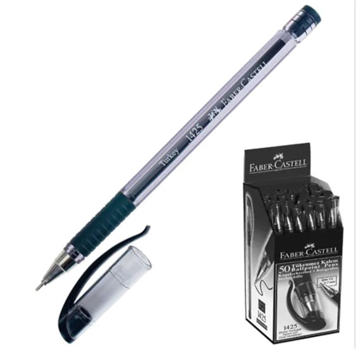 Faber Castell 1425 Tükenmez Kalem Igne Uç Siyah 50Li Paket  