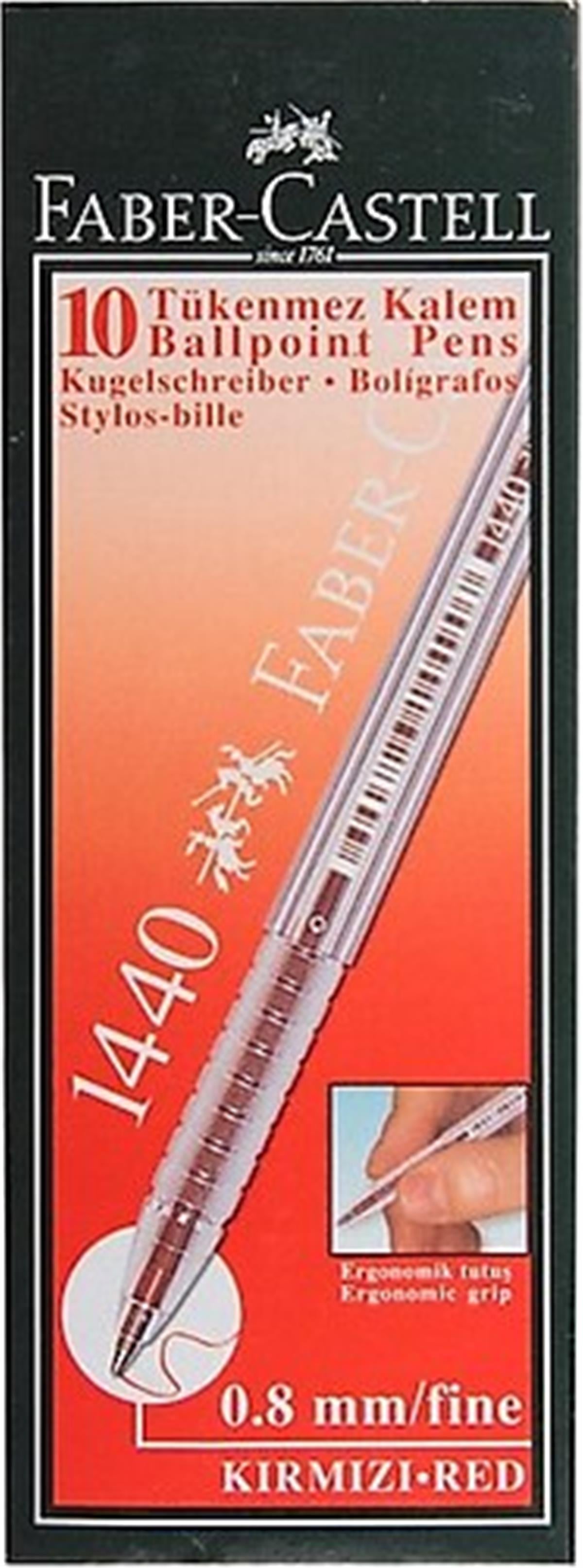 Faber Castell 1440 Tükenmez Kalem Kirmizi 10Lu Paket