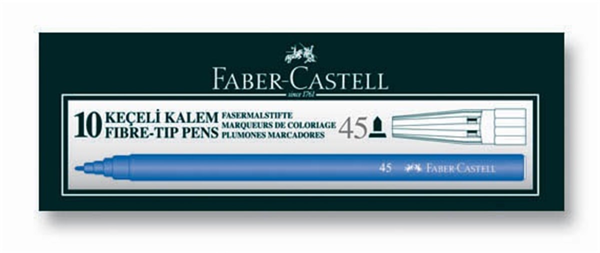 Faber Castell 5061155001 Keçeli Kalem Mavi 10 Lu Paket 