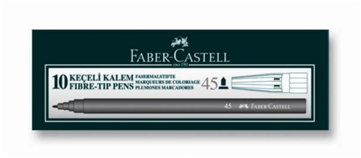 Faber Castell 5061155002  Keçeli Kalem Siyah 10 Lu Paket  