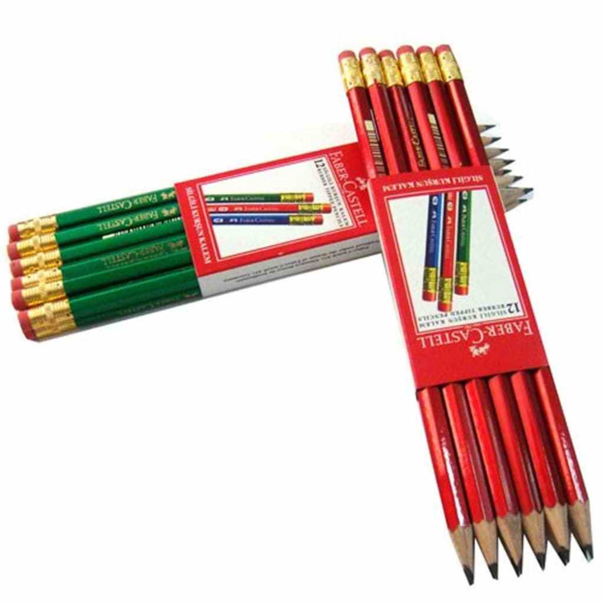 Faber Castell 5244212000 2120 Köseli Silgili Kursun Kalem 12 Li Paket 