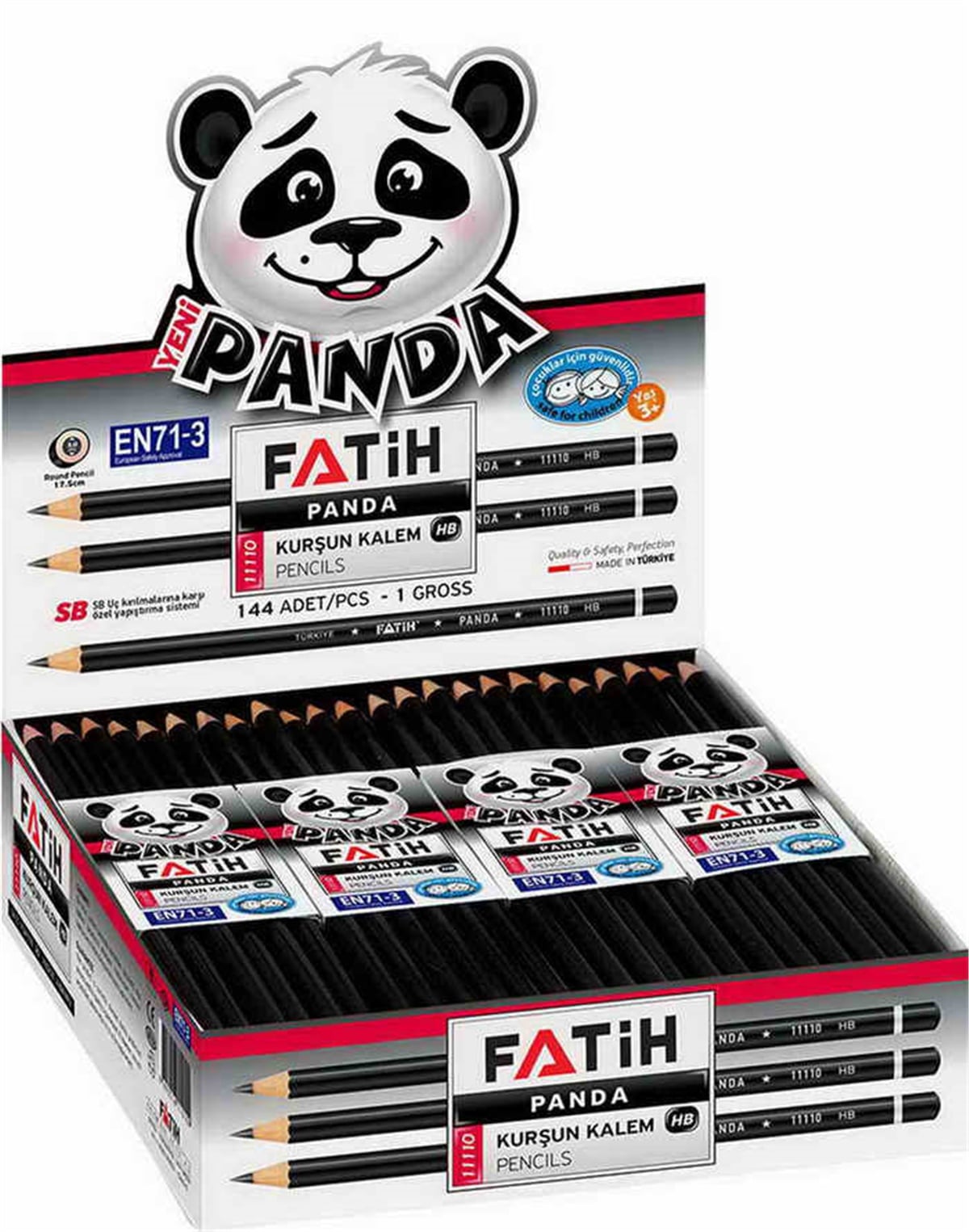 Fatih Fa11110 Mercanli Panda Kursun Kalem 12Li Paket  