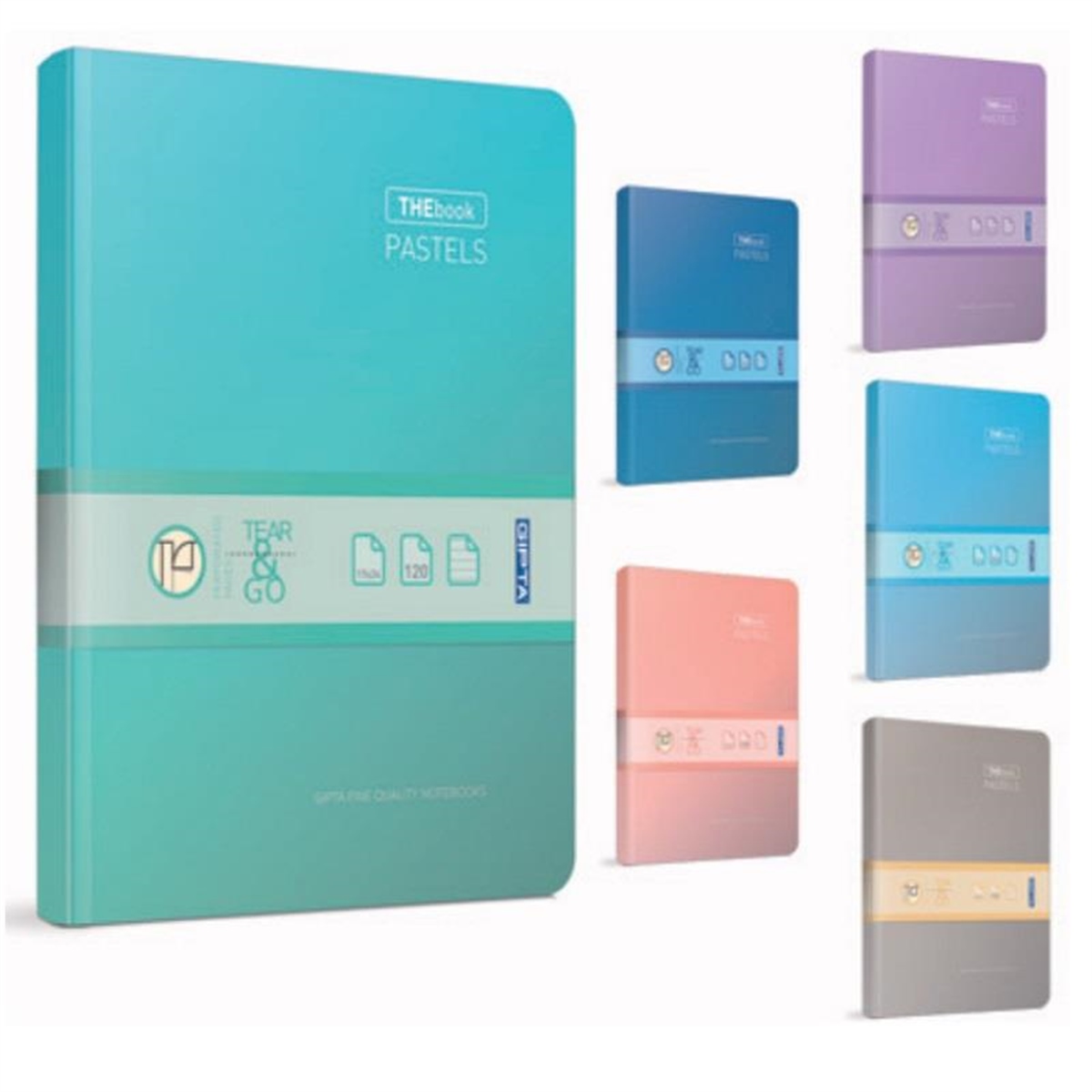 Gipta 3485 Thebook Pastels Ip Dikisli Sert Kapak Defter 20X28 Çizgili 400 Yaprak