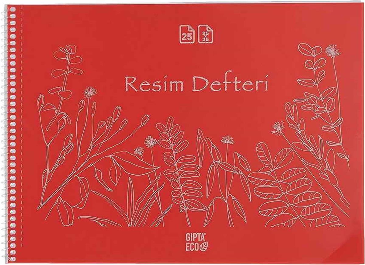 Gipta 4956 Eko Spiralli Pp Kapak Resim Defteri 25X35 25 Yayrak