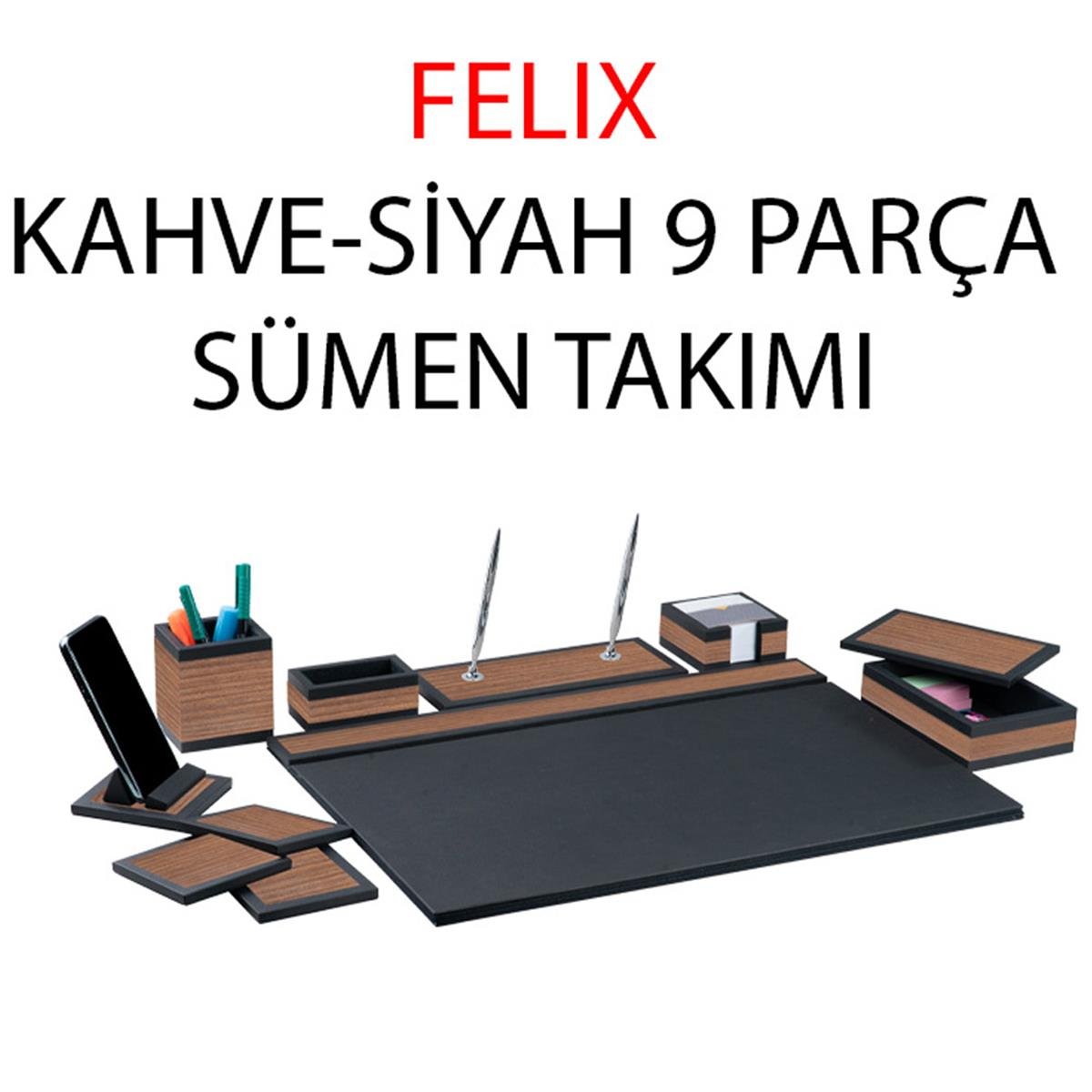 Gıpta 8125 Sümen Takımı 9 Parça Felıx Kahve Siyah