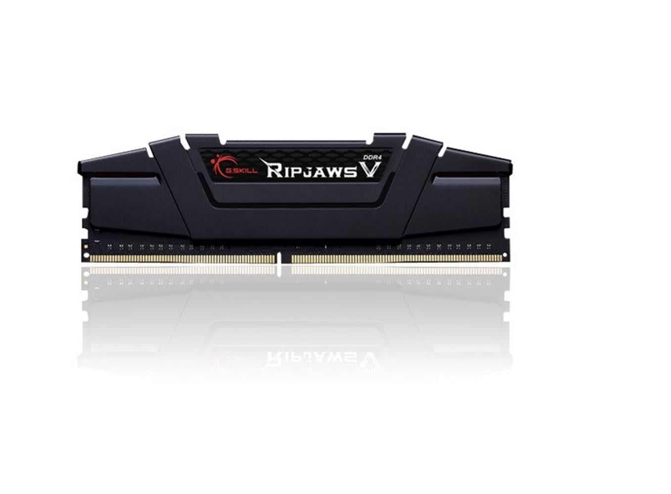 GSkill 8GB RipjawsV Siyah DDR4 3200Mhz CL16 1.35V Tek Modül Ram F4-3200C16S-8GVKB Soğutuculu Pc Ram