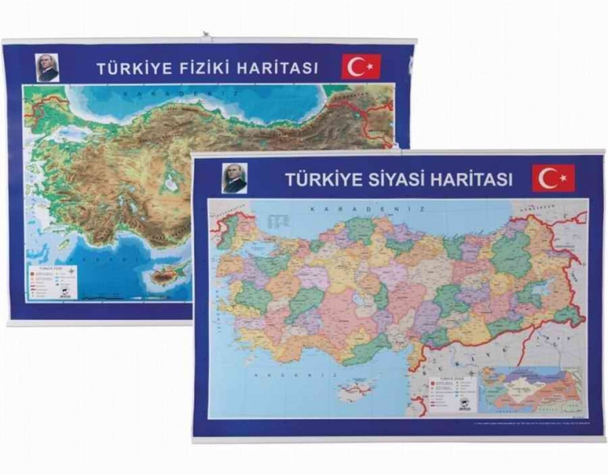 Gülpas 999 Türkiye Fiziki Ve Siyasi Harita Çitali 70Cmx100Cm 