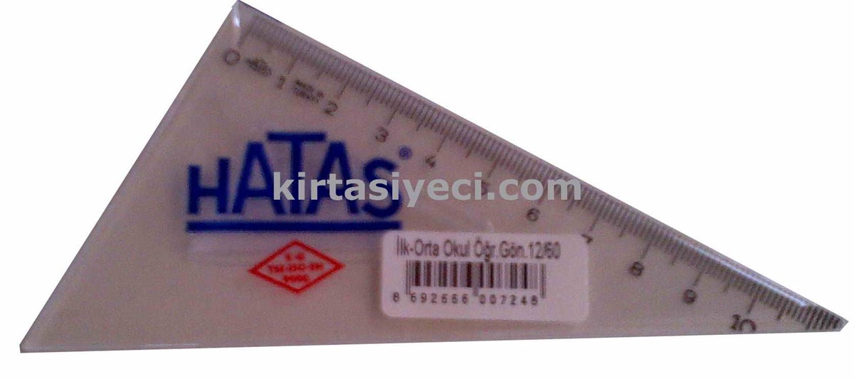 Hatas 724 Ilk-Orta Okul Ogrenci Gönyesi 12Cm 60 Derece 