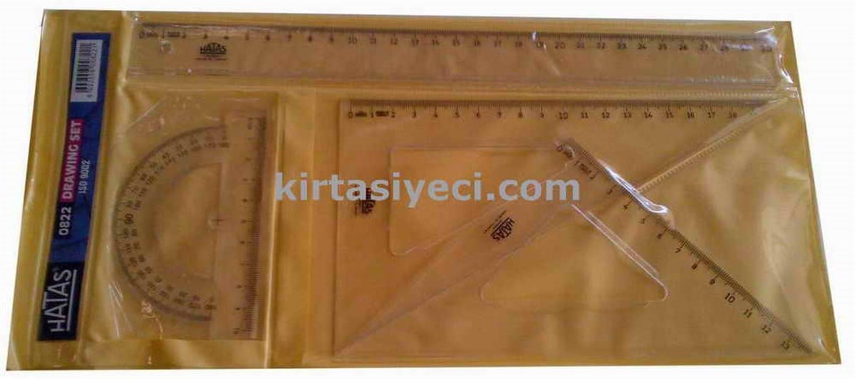 Hatas 822 Teknik Okul Çizim Takimi (Posetli) 21 Cm Gönyeli 