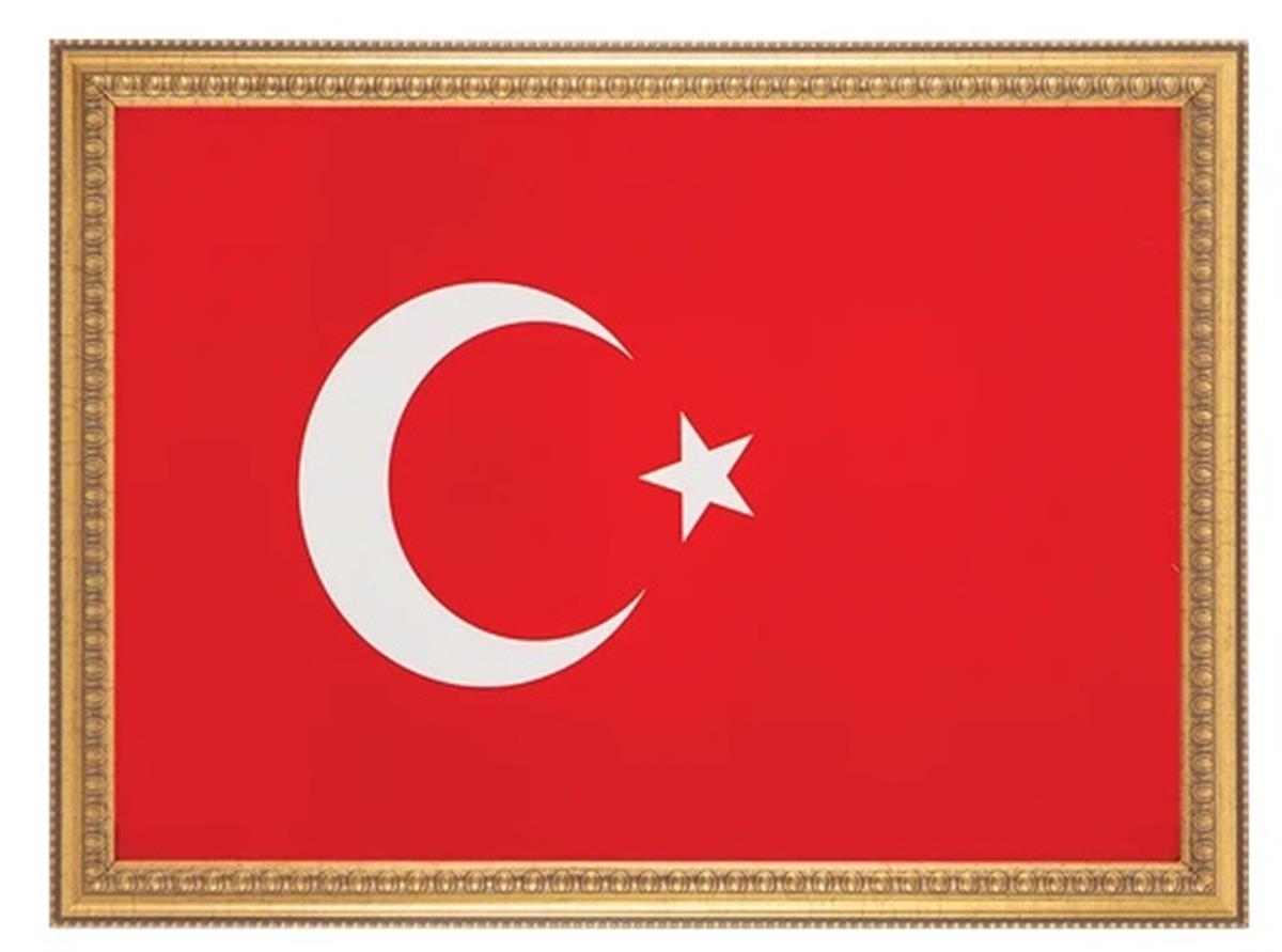 Inter Int-050 50X70 Cm Varakli Çerçeve Duvara Monte Türk Bayrağı