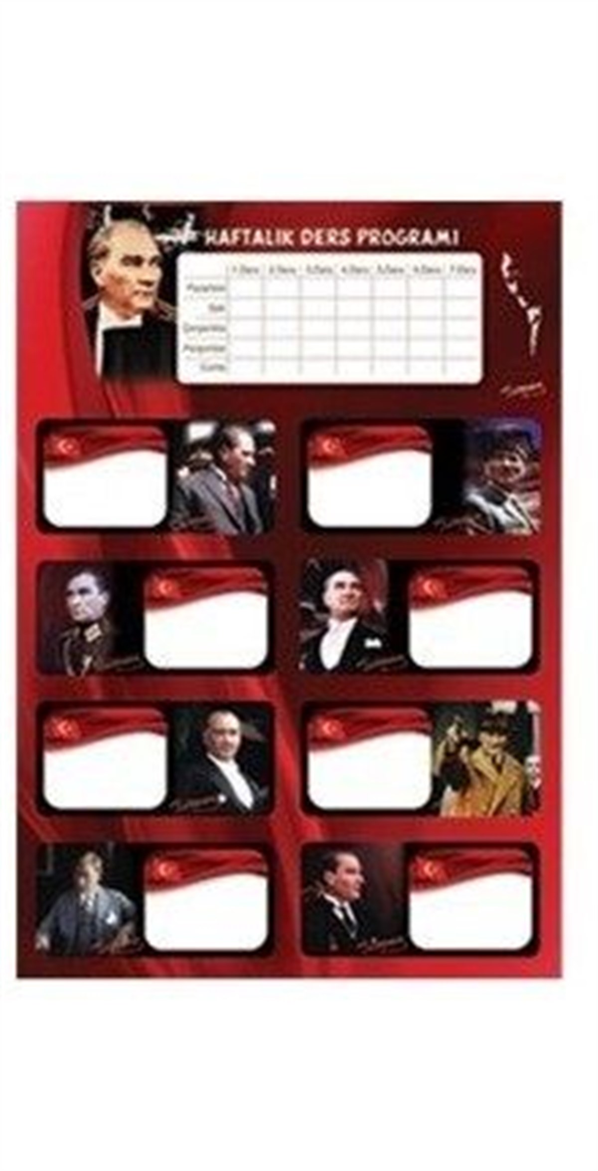 Keskin Color 220131-99 Atatürk Ders Programli Okul Etiketi 3Lü Paket