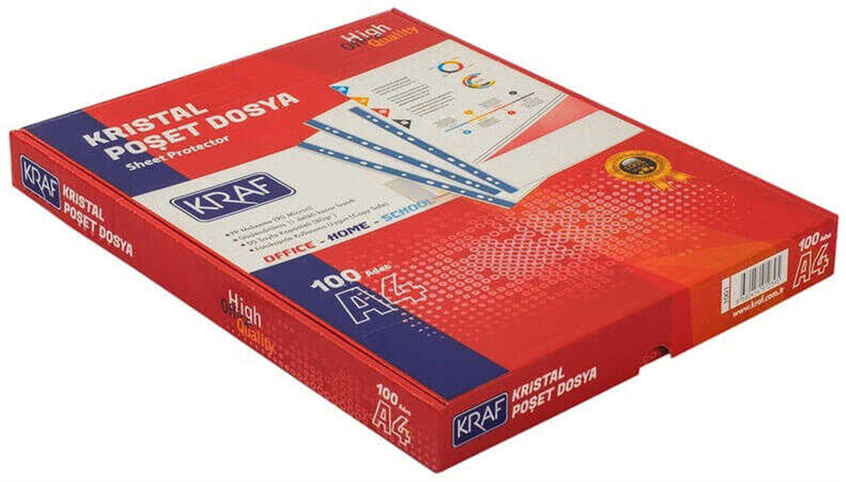 Kraf 1001 Kristal Poşet Dosya A4 100Lü Paket