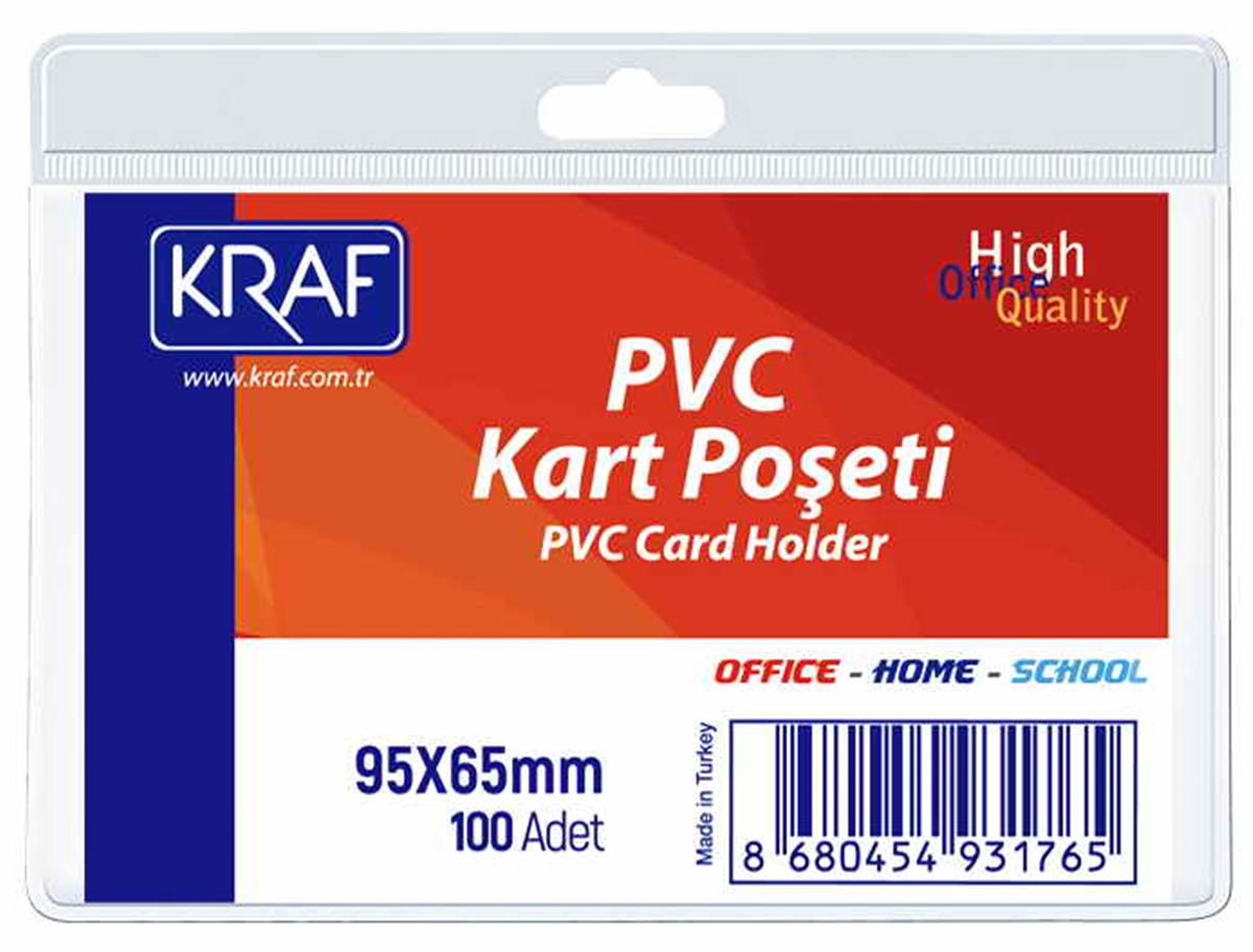 Kraf 216773 Kart Poşeti Pvc Yatay 95x65 Mm 100 Lü Paket