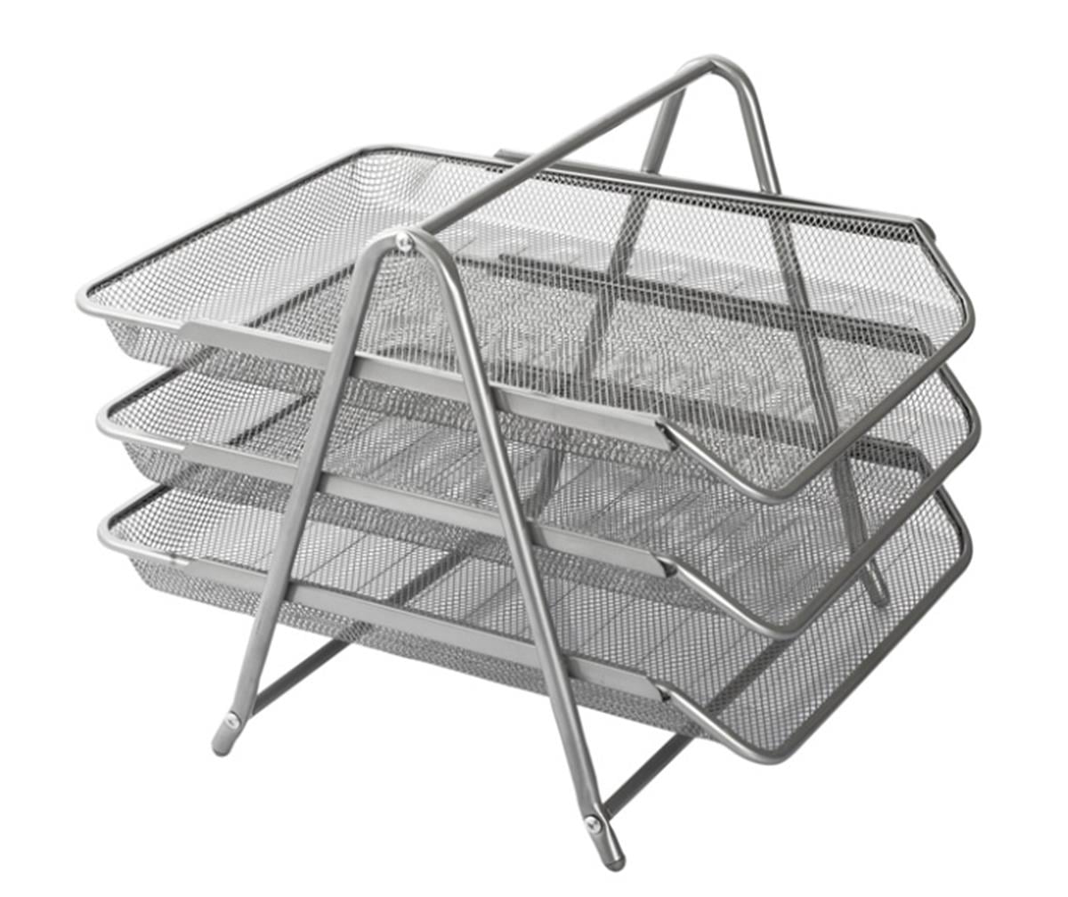 Kraf 460G Perfore Evrak Rafı Metal 3 Katlı Gri