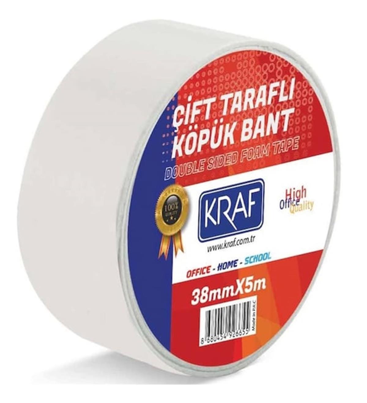 Kraf 5038G Çift Taraflı Köpük Bant 38Mmx5M