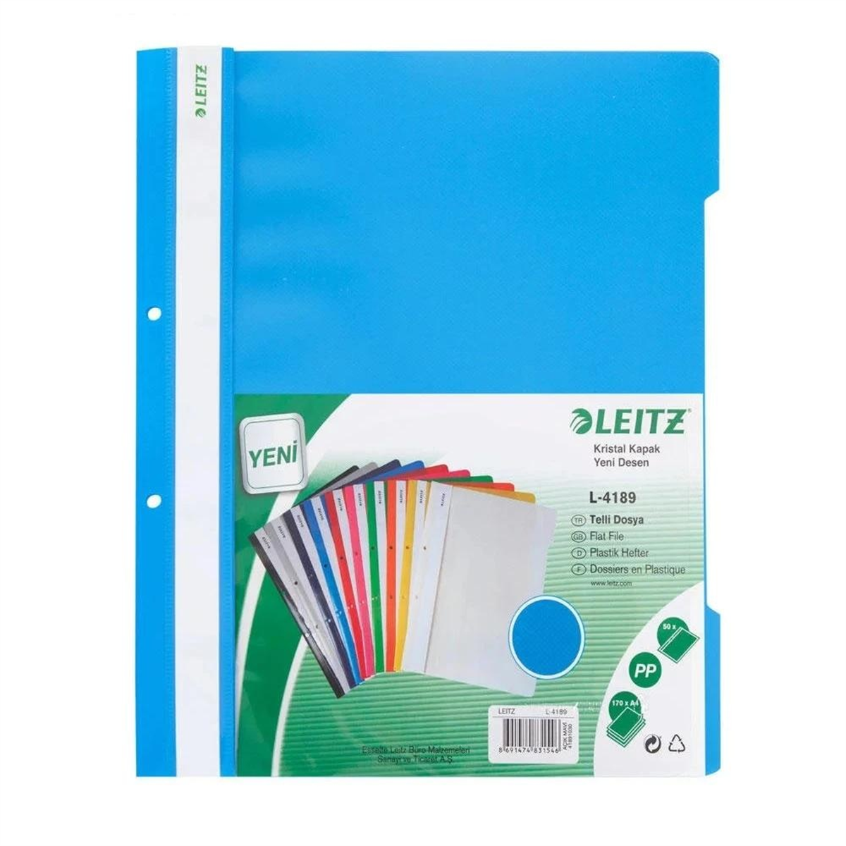 Leitz L4189 Telli Dosya Mavi 50Li Paket