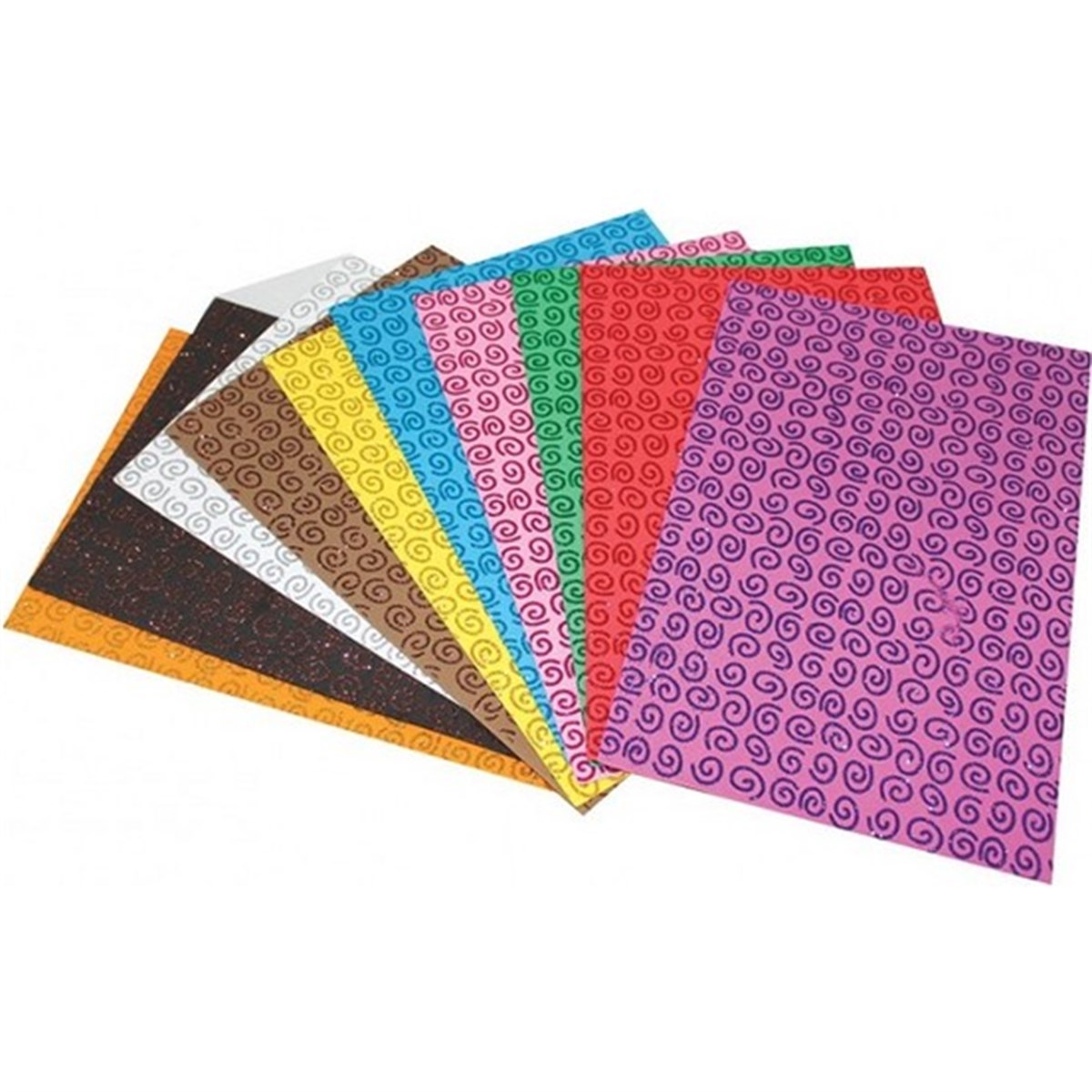 Lino 2801J-5 Eva 20X30Cm 10 Renk 2 Mm. Simli Spiral Desenli  