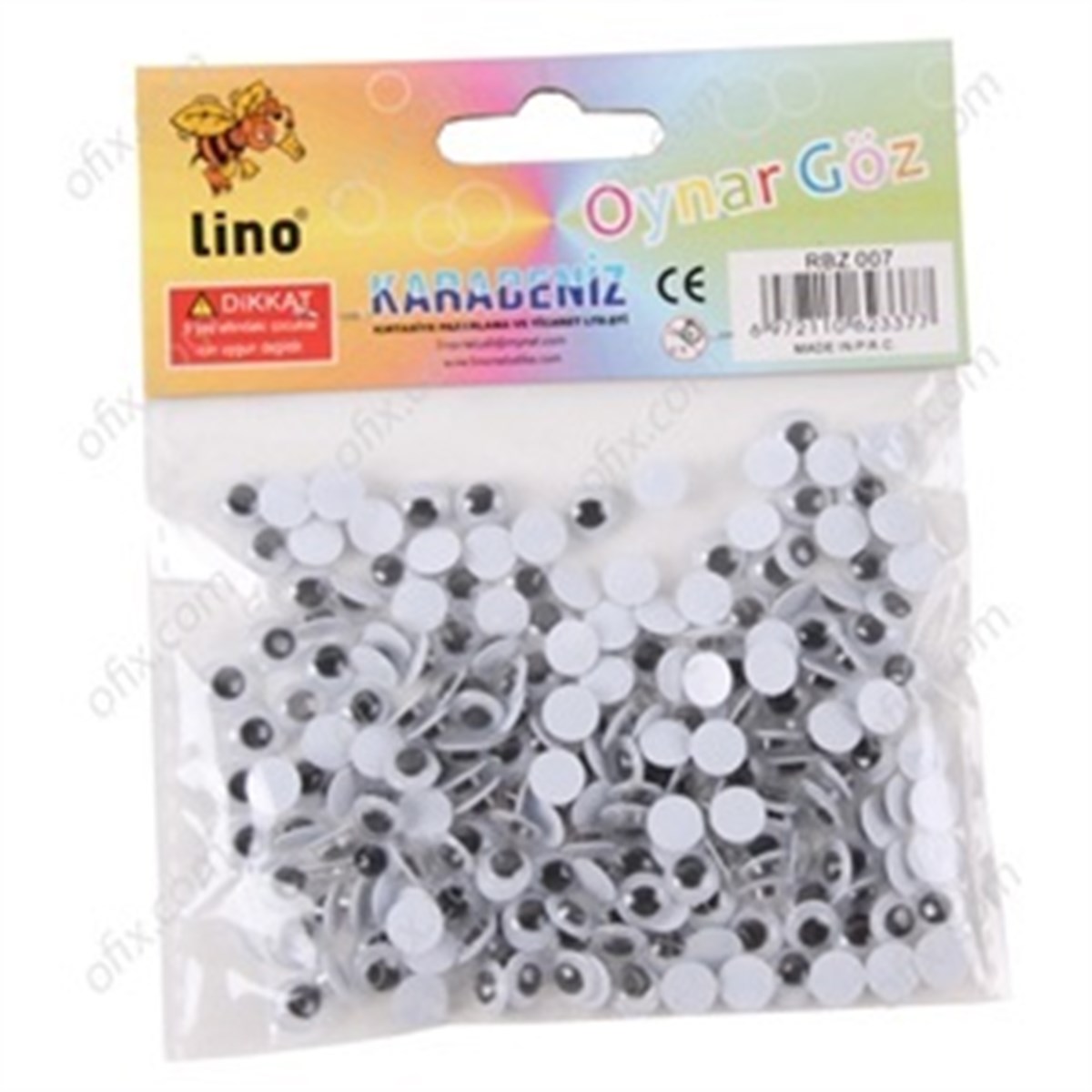 Lino Rbz-007-A Oynar Göz 7Mm.100Lü Paket 