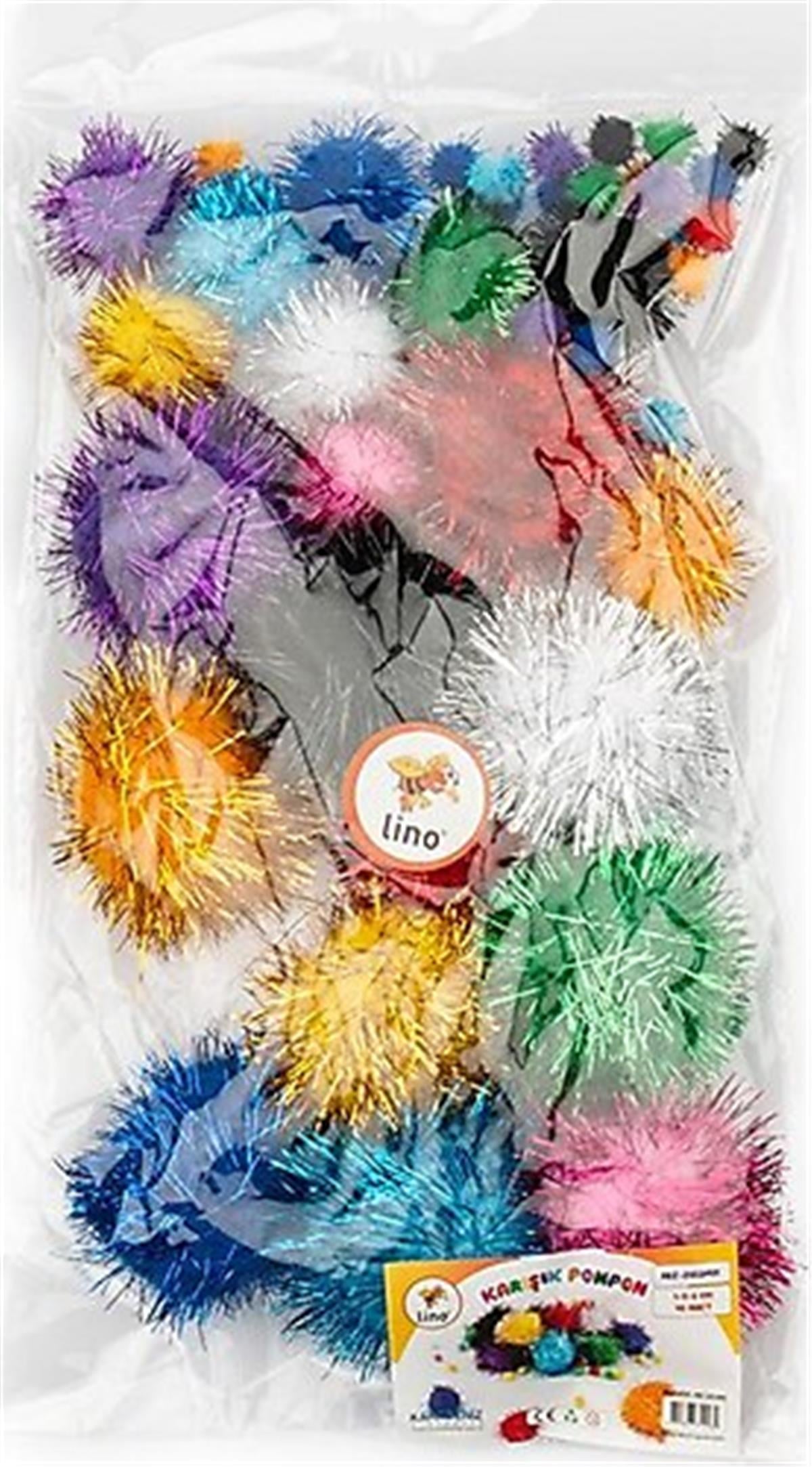 Lino Rbz-2055mıx Ponpon Karşık Simli 40 Lı Paket