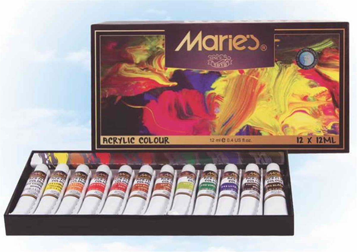 Maries 812B Akrilik Boya 12Ml 12 Li Paket