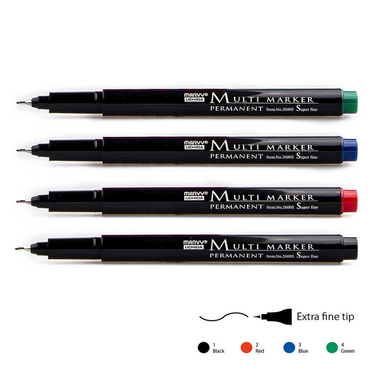 Marvy 2600S-1 Ohp Permanant Asetat Kalemi Fine Uç Siyah