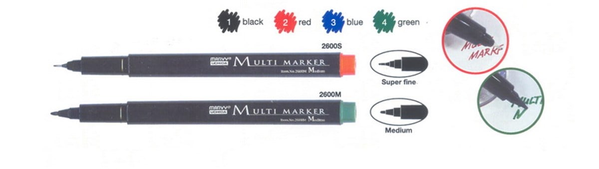 Marvy 2600S-3 Ohp Permanant Asetat Kalemi Fine Uç Mavi 