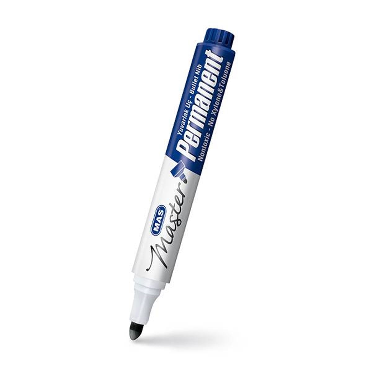 Mas 6406 Permanent Marker Yuvarlak Uç Mavi Adet 