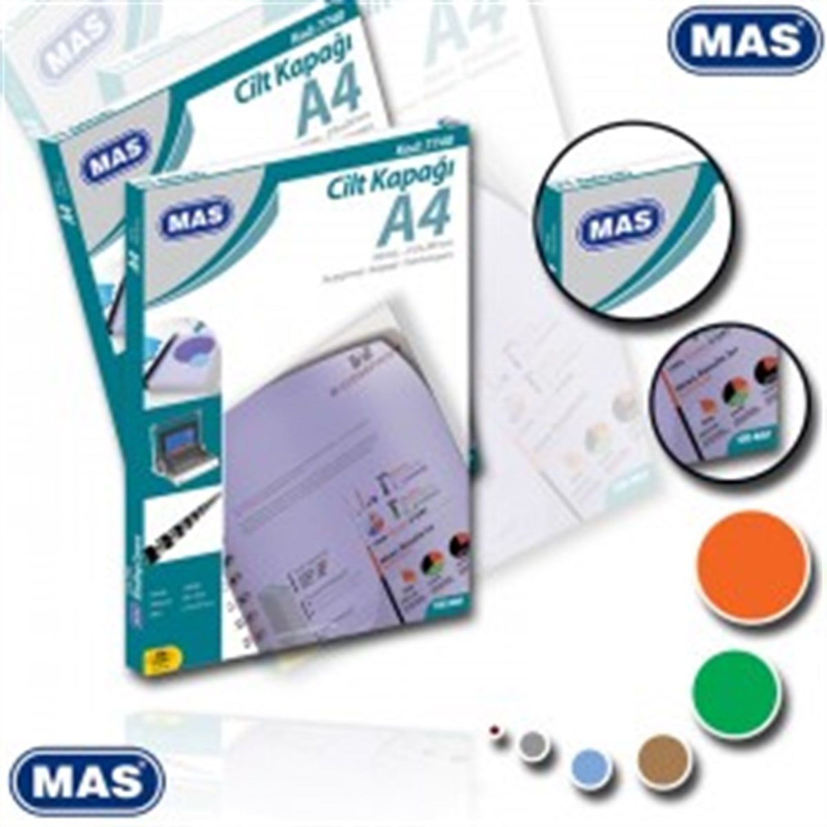 Mas 7740 Cilt Kapagi Pp A4 Mavi 100Lü Paket 