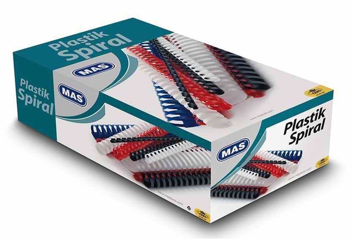 Mas 8106 Plastik Spiral 12Mm Siyah 100Lü Paket 
