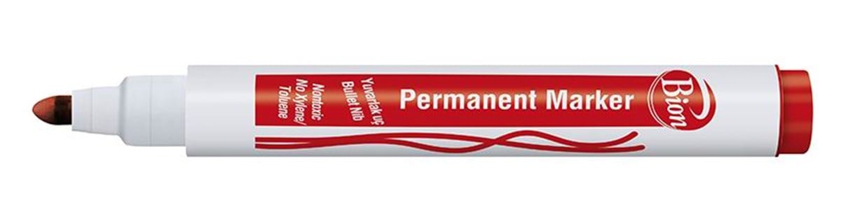 Mas 9175 Bion Permanent Marker Yuvarlak Uç Kirmizi Adet 