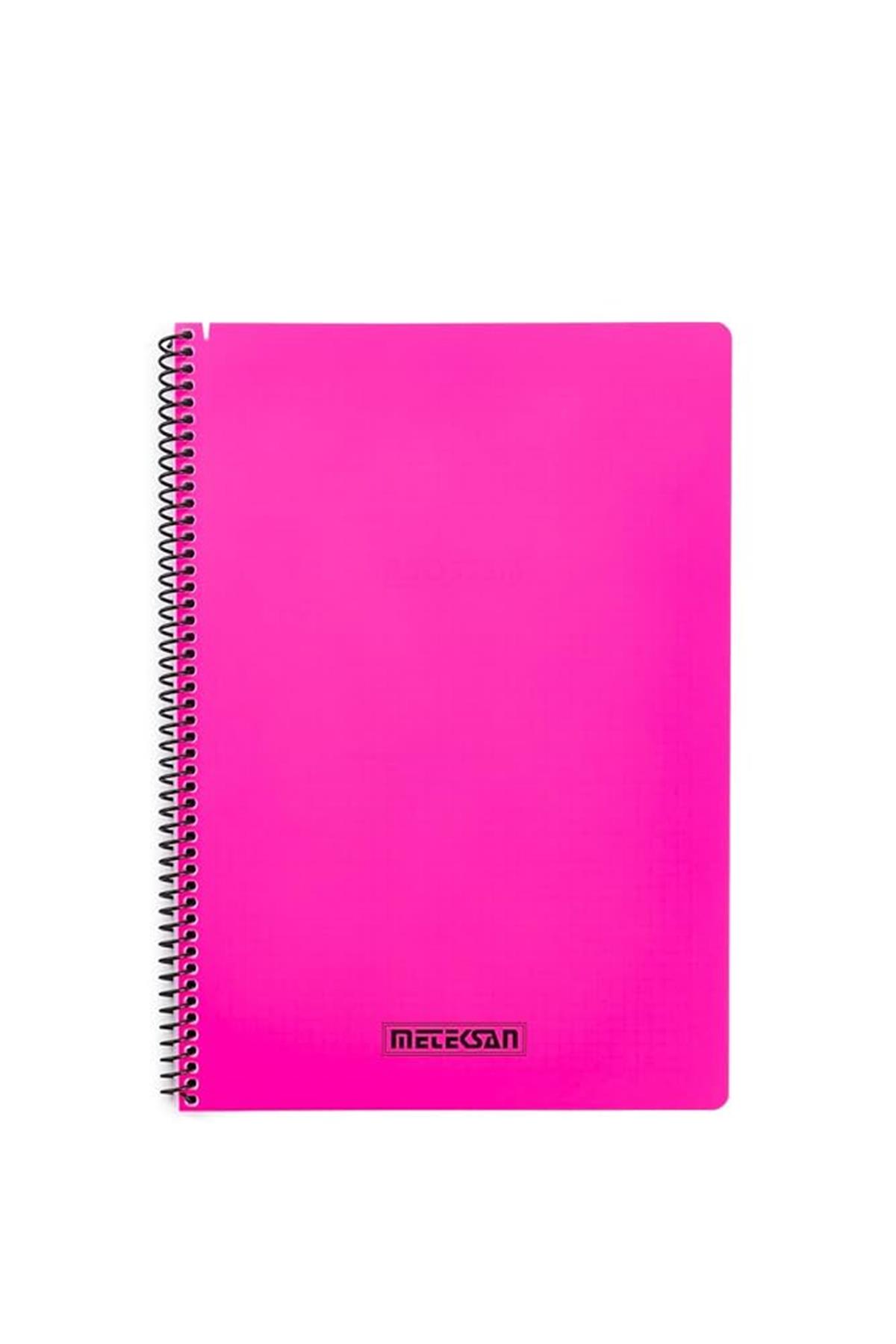 Meteksan Karina Neon Spiralli A4 Defter Kareli 100 Yaprak Pembe